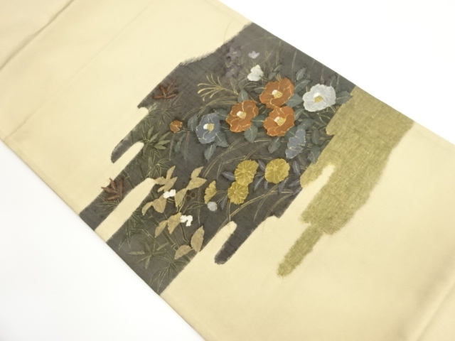 JAPANESE FUKURO OBI / WOVEN EGASUMI PATTERN